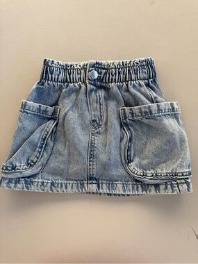 H&M Light Blue Denim Skirt with Front Pockets - H&M